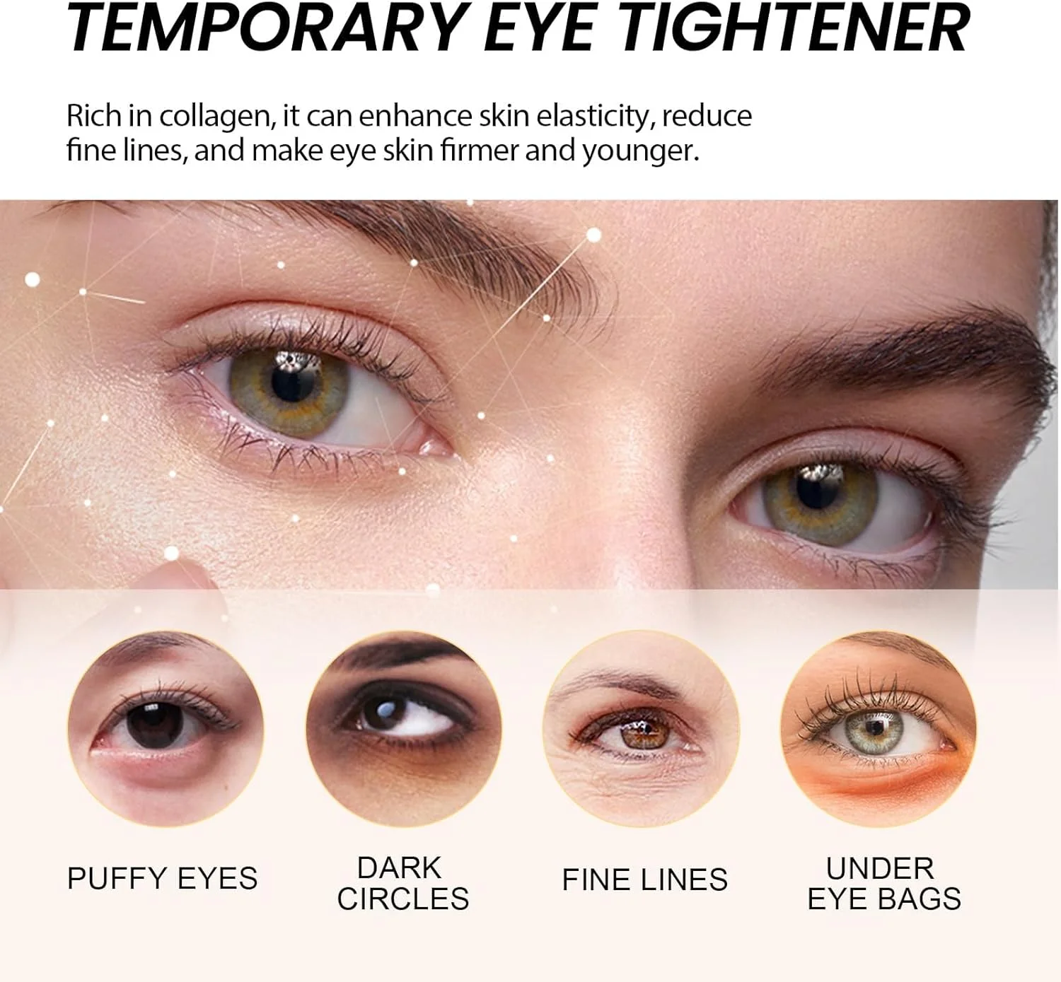 کرم لیفت فوری چشم و صورت، از بین برنده سریع پف، تیرگی و خطوط زیر چشم برای خانم ها و آقایان - سفت کننده و لیفتینگ موقت، کاهش خطوط ریز - پرکننده چروک 30 میلی لیتر