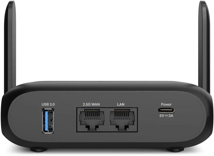 روتر وای فای قابل حمل دو بانده تی پی-لینک مدل TL-WR3602BE BE3600، 2.5G + گیگابیتی، VPN/WireGuard، Type-C، حالت های Hotspot/AP/Extender/Client، تغذیه از طریق پاوربانک، 2 آنتن، مناسب برای خانه/مسافرت