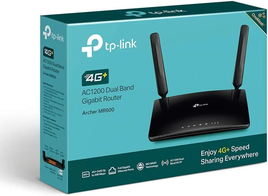 روتر وای فای موبایل 4G+ Cat6 دو بانده TP-LINK Archer MR600 AC1200، اسلات سیم کارت شبکه 4G/3G آنلاک شده، بدون نیاز به پیکربندی، پشتیبانی از شبکه مهمان و کنترل والدین، دوشاخه UK