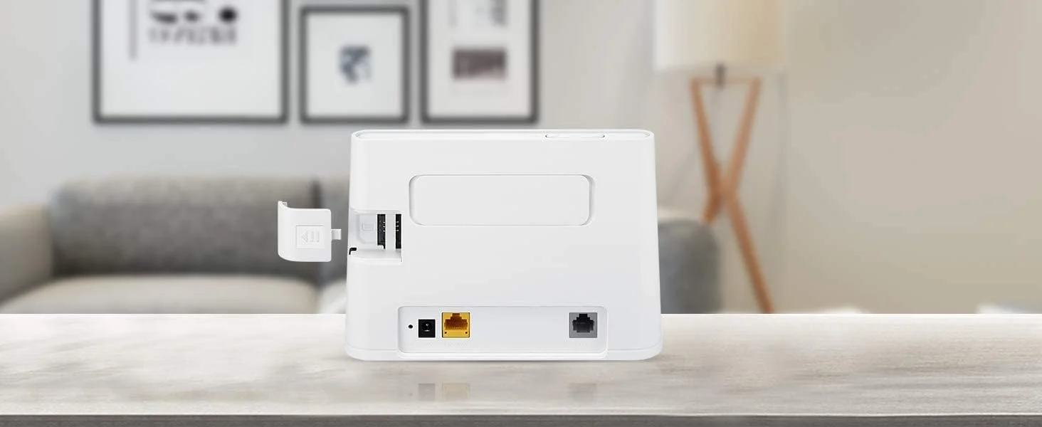 مودم روتر بی‌سیم 4G LTE هوآوی مدل B311-221 با سرعت 150 مگابیت بر ثانیه، دارای پورت Ge Lan/Wan، سرعت وای‌فای 300 مگابیت بر ثانیه - سفید