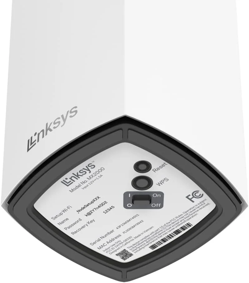 سیستم وای فای مش Linksys Atlas 6 - روتر بی سیم دو بانده AX3000 - توسعه دهنده وای فای با سرعت تا 3.0 گیگابیت بر ثانیه، 4 برابر سریعتر برای بیش از 75 دستگاه و پوشش 6000 فوت مربع - بسته 3 عددی، سفید