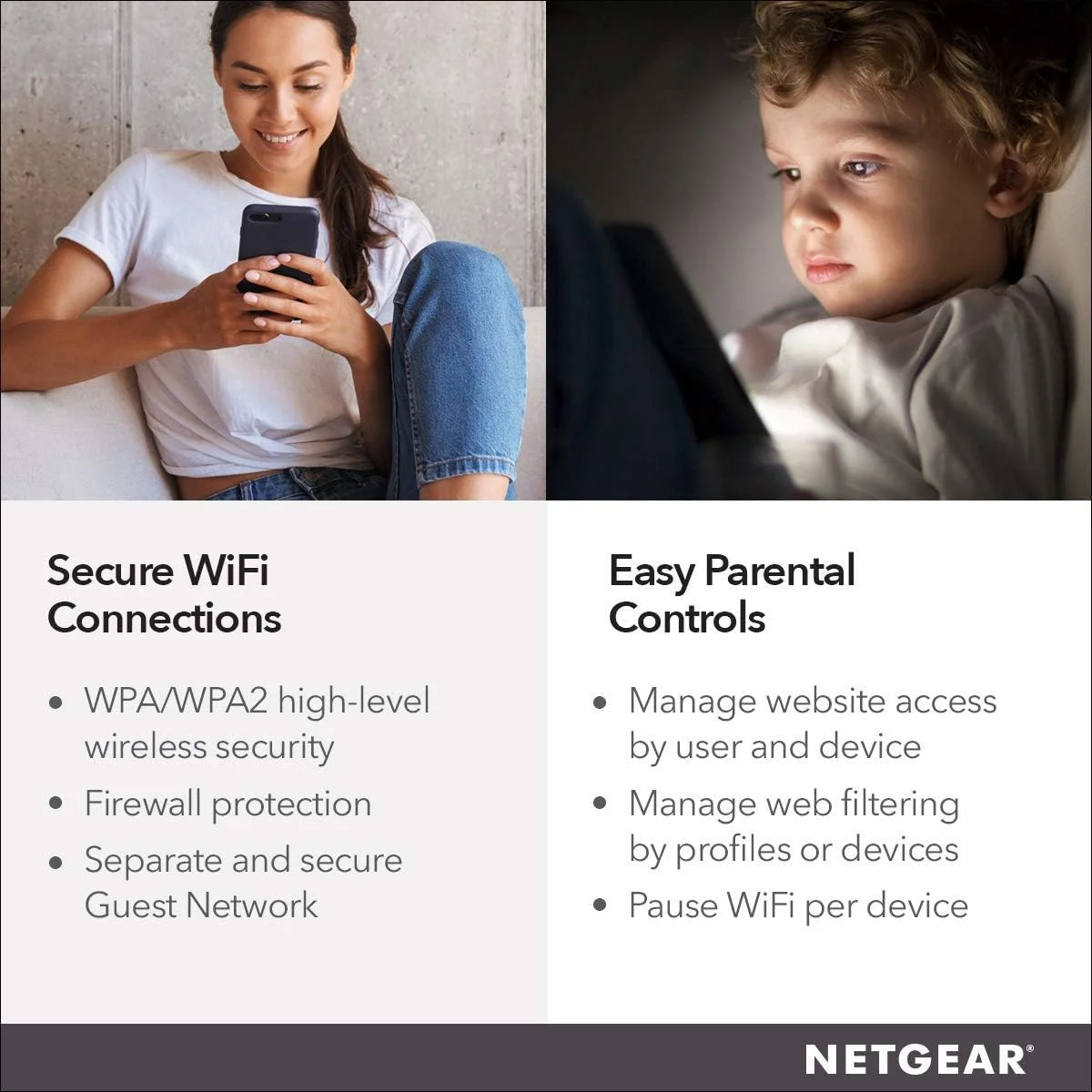 روتر وای فای دو بانده Netgear Ac1200، مشکی، R6120-100Uks، بزرگ روتر وای فای دو بانده Netgear Ac1200، مشکی، R6120-100Uks، بزرگ