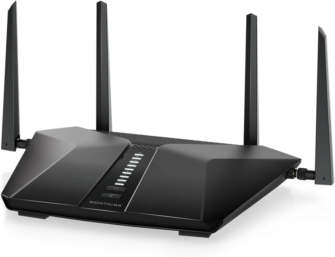 روتر وای فای 6 دو بانده NETGEAR Nighthawk 6-Stream (RAX54S) – سرعت بی سیم AX5400 (تا 5.4 گیگابیت بر ثانیه) - پوشش تا 2,500 فوت مربع، 25 دستگاه - اشتراک 1 ساله Armor گنجانده شده است