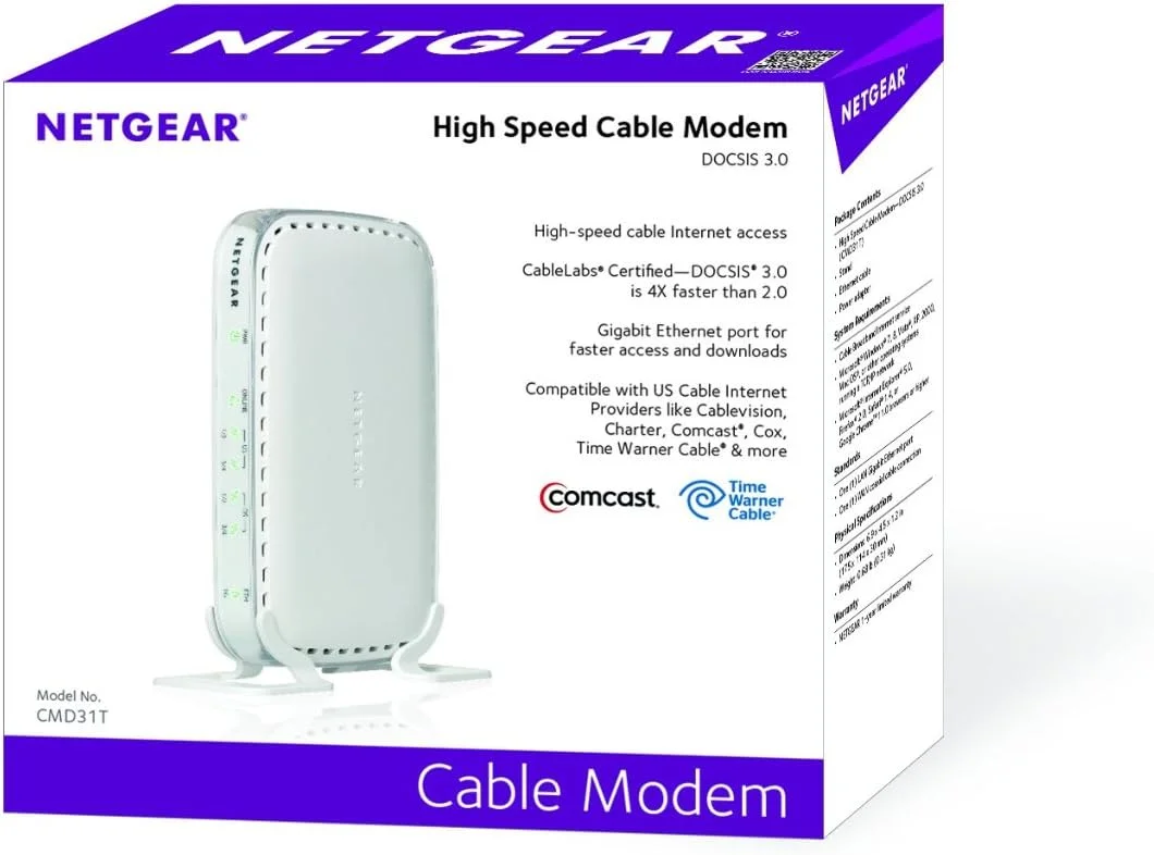 مودم کابلی پرسرعت NETGEAR DOCSIS 3.0 (CMD31T) مودم کابلی پرسرعت NETGEAR DOCSIS 3.0 (CMD31T)