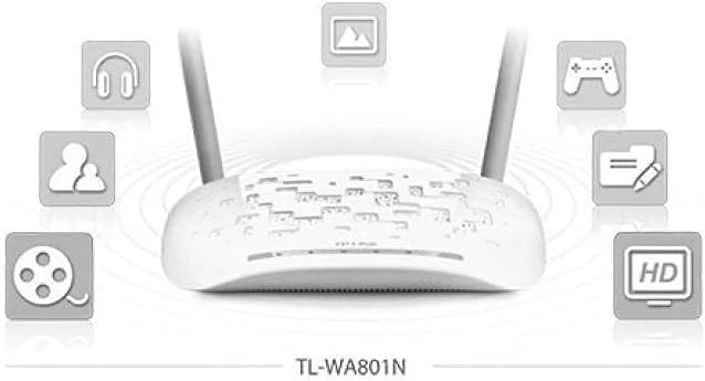 اکسس پوینت وای فای تی پی-لینک مدل TL-WA801N، 2.4 گیگاهرتز 300 مگابیت بر ثانیه، پشتیبانی از Multi-SSID/Client/Bridge/Range Extender، دارای 2 آنتن ثابت، انژکتور PoE پسیو اکسس پوینت وای فای تی پی-لینک مدل TL-WA801N، 2.4 گیگاهرتز 300 مگابیت بر ثانیه، پشتیبانی از Multi-SSID/Client/Bridge/Range Extender، دارای 2 آنتن ثابت، انژکتور PoE پسیو