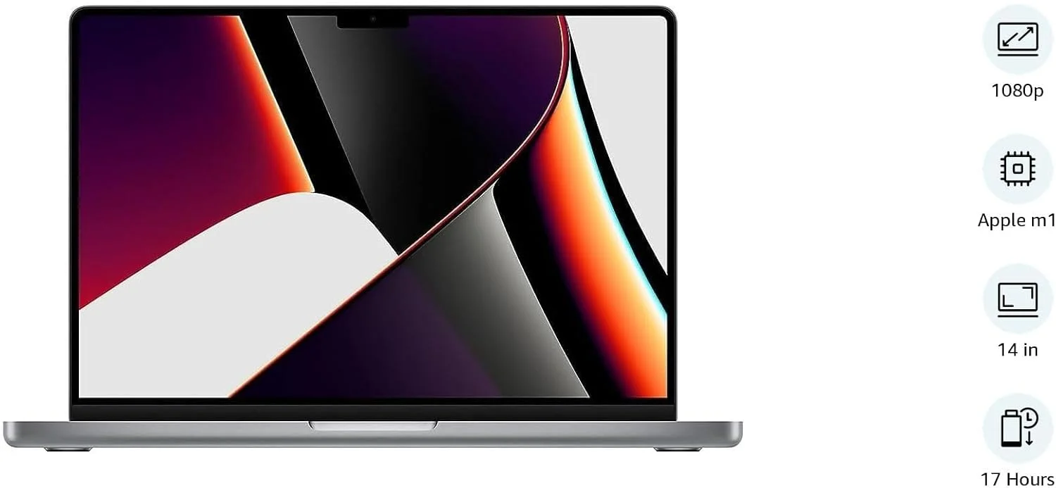 اپل MacBook Pro 2021 (14 اینچی، تراشه Apple M1 Pro با پردازنده مرکزی 10 هسته ای و پردازنده گرافیکی 16 هسته ای، 16 گیگابایت رم، 1 ترابایت SSD) - خاکستری فضایی؛ انگلیسی