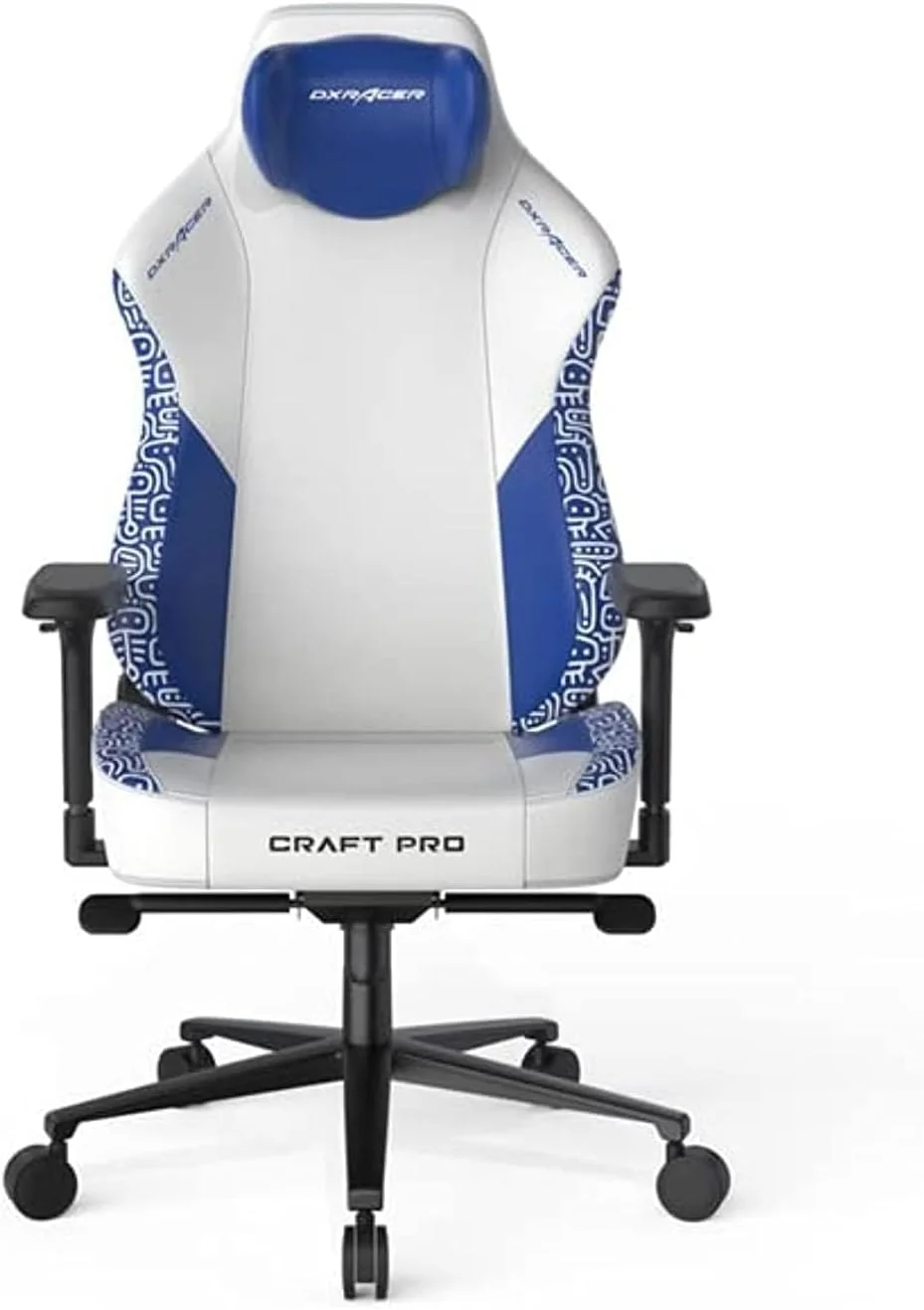 صندلی گیمینگ DXRacer Craft Pro Stripes-3، نشیمنگاه فوق العاده پهن و ضخیم، دسته های قابل تنظیم، پوشش محافظ دست ضد نیشگون، زیر سری فوم حافظه دار - سفید و آبی صندلی گیمینگ DXRacer Craft Pro Stripes-3، نشیمنگاه فوق العاده پهن و ضخیم، دسته های قابل تنظیم، پوشش محافظ دست ضد نیشگون، زیر سری فوم حافظه دار - سفید و آبی
