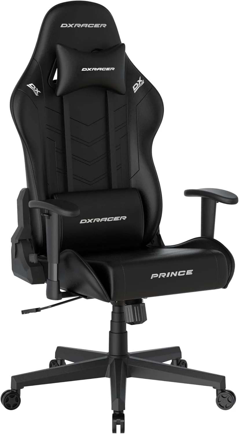 صندلی گیمینگ/اداری/میز DXRacer Prince L PF132 با عملکرد گهواره ای، صندلی گیمینگ با قابلیت تنظیم ارتفاع، صندلی گردان، صندلی کامپیوتر، صندلی مدیریتی ارگونومیک - مشکی صندلی گیمینگ/اداری/میز DXRacer Prince L PF132 با عملکرد گهواره ای، صندلی گیمینگ با قابلیت تنظیم ارتفاع، صندلی گردان، صندلی کامپیوتر، صندلی مدیریتی ارگونومیک - مشکی