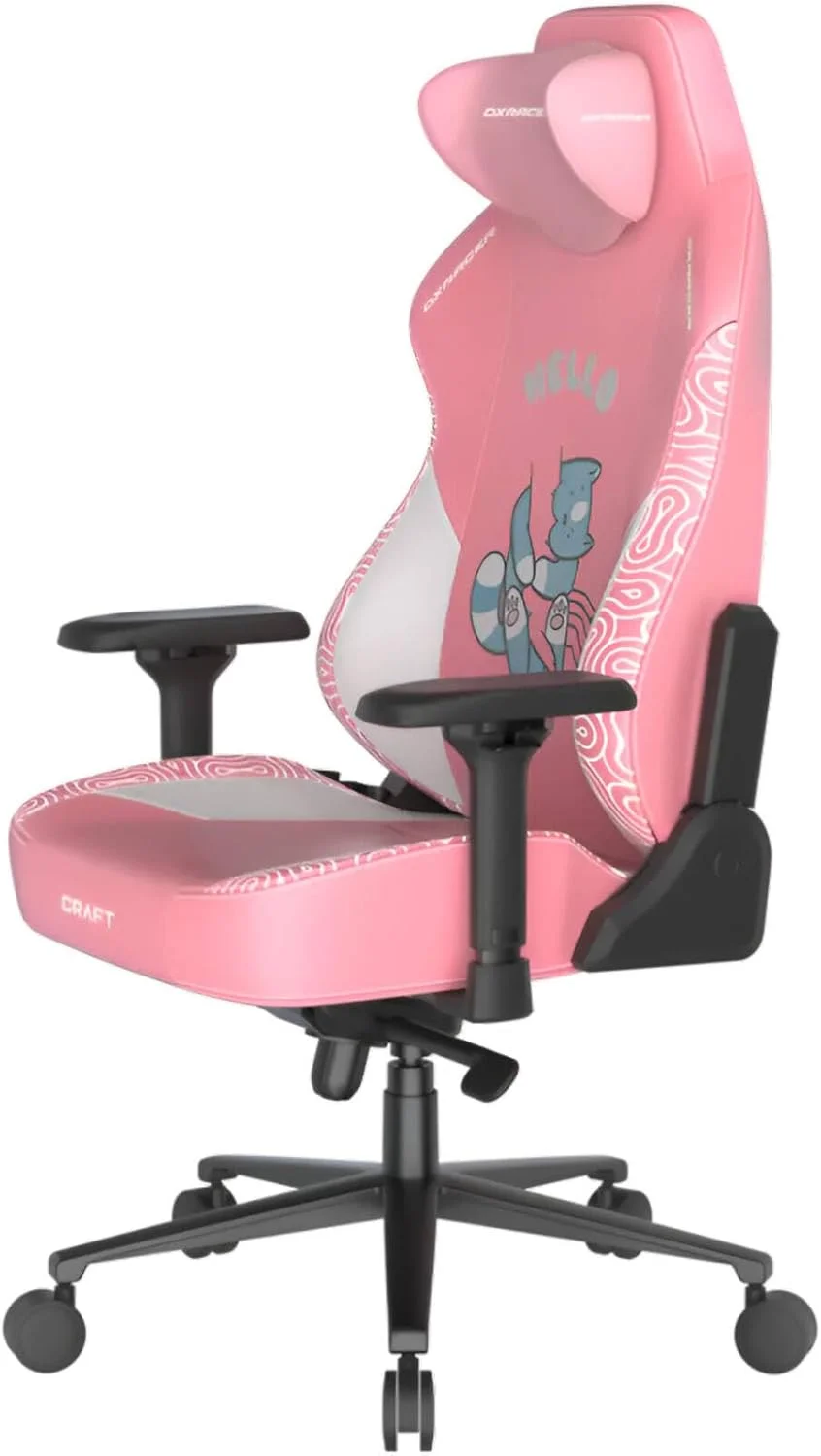 صندلی گیمینگ Dxracer - بالشتک سر مموری فوم مغناطیسی - طراحی ارگونومیک پشتی بلند - دسته های قابل تنظیم 4D - قفل شیب و چرخش 15 درجه - سایز L / روکش GC/LCF23LTA/HUMANCAT