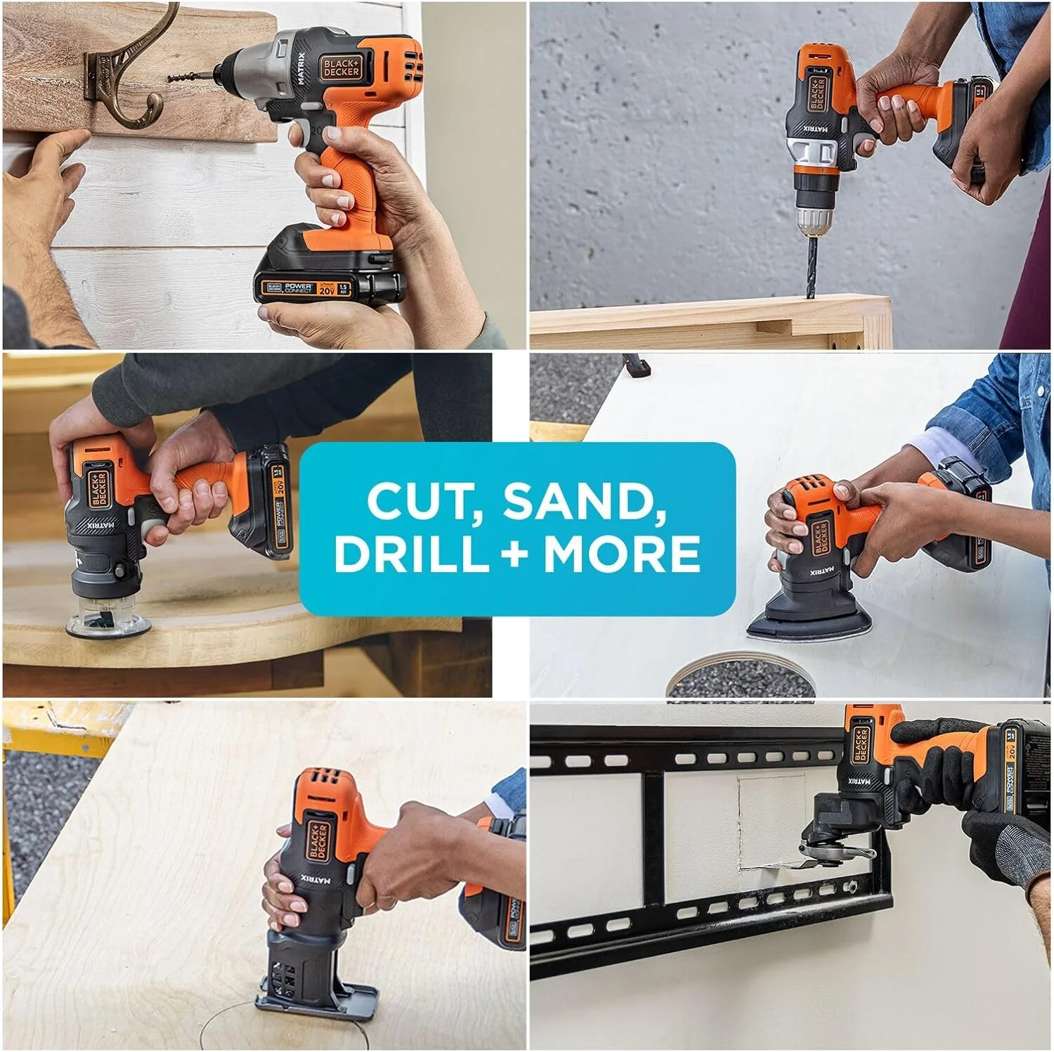 ست ابزار ترکیبی 6 تکه بلک اند دکر مدل MATRIX، دریل 20 ولت MAX، ست ابزار بی سیم (BDCDMT1206KITC) ست ابزار ترکیبی 6 تکه بلک اند دکر مدل MATRIX، دریل 20 ولت MAX، ست ابزار بی سیم (BDCDMT1206KITC)