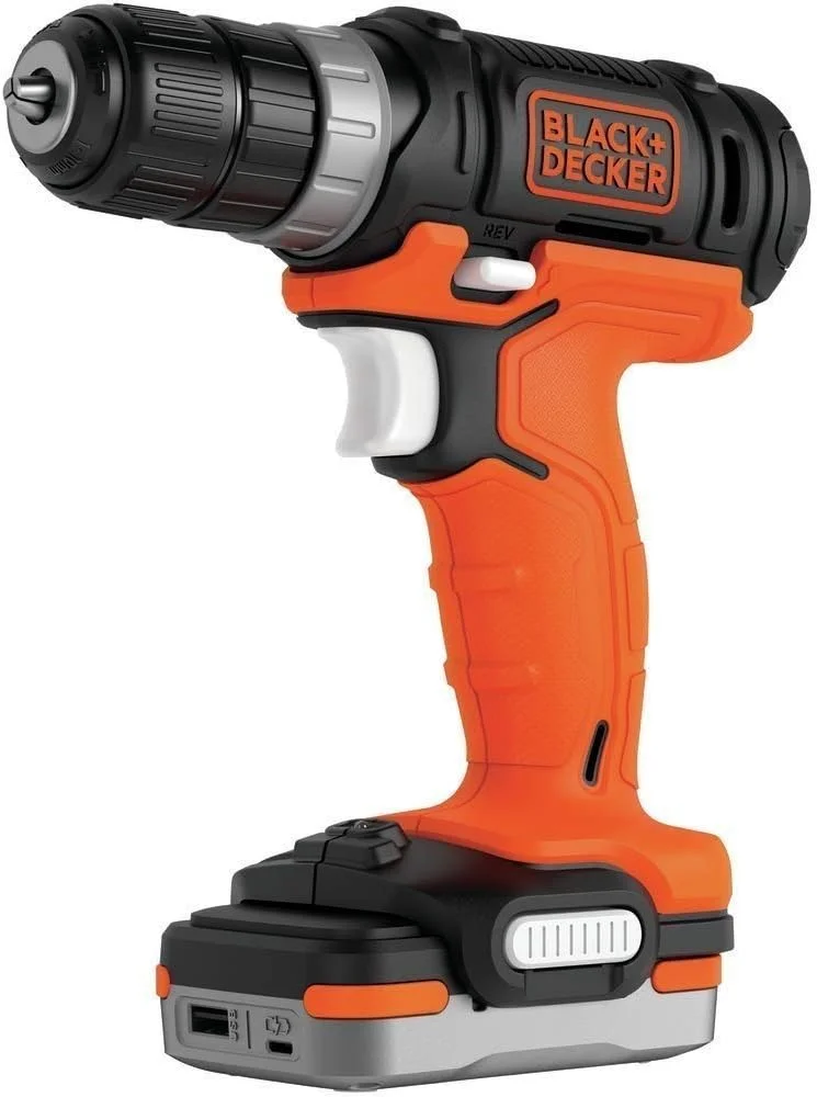 دریل پیچ گوشتی 12 ولت Black+Decker با 1 باتری 1.5 آمپر USB، 1 باتری دریل پیچ گوشتی 12 ولت Black+Decker با 1 باتری 1.5 آمپر USB، 1 باتری