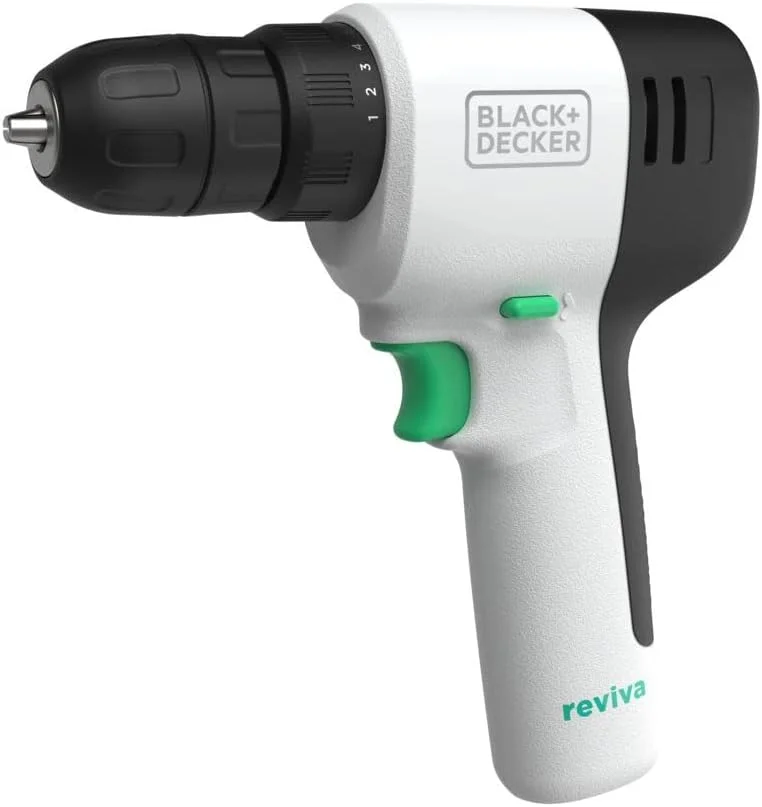 دریل شارژی 12 ولت BLACK+DECKER reviva، گشتاور 230 پوند، ساخته شده از مواد بازیافتی (REVCDD12C) دریل شارژی 12 ولت BLACK+DECKER reviva، گشتاور 230 پوند، ساخته شده از مواد بازیافتی (REVCDD12C)