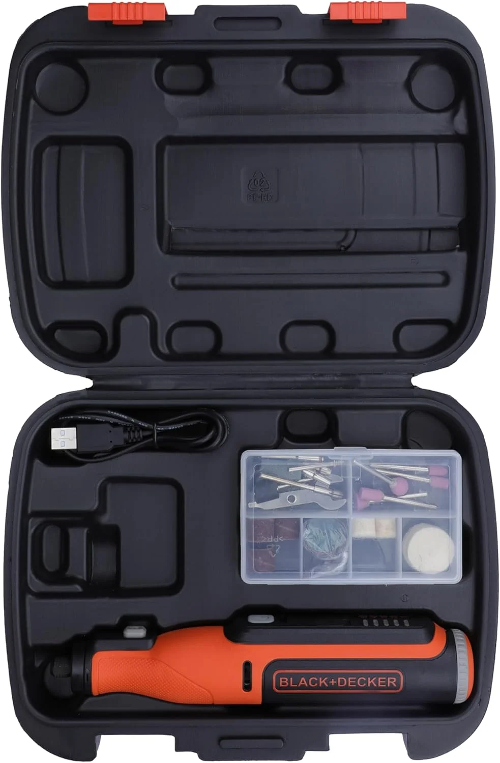 ابزار چرخشی شارژی 8 ولت بلک اند دکر مدل BCRT8K35-B1 به همراه 35 قطعه لوازم جانبی ابزار چرخشی شارژی 8 ولت بلک اند دکر مدل BCRT8K35-B1 به همراه 35 قطعه لوازم جانبی