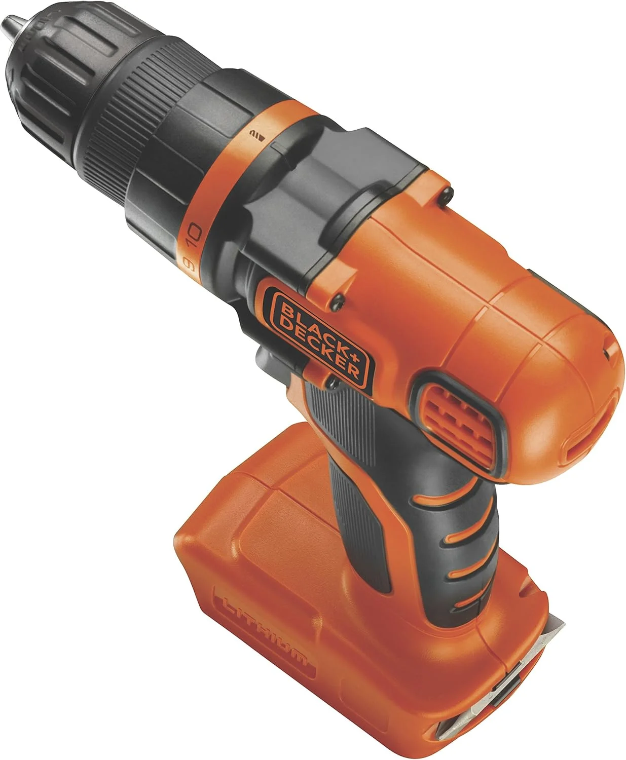 دریل پیچ گوشتی شارژی 12 ولت بلک اند دکر مدل CD12100KM-B5 به همراه 100 قطعه لوازم جانبی در جعبه ابزار، نارنجی/مشکی