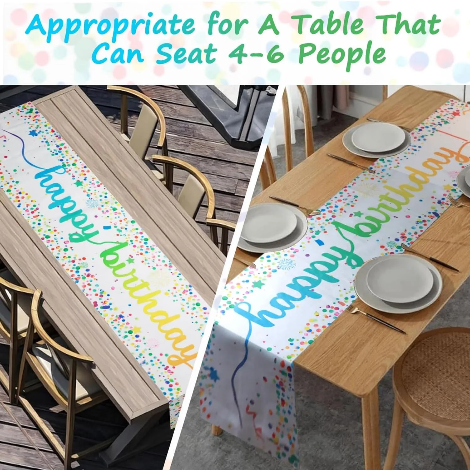 رانر رومیزی 35×180 سانتیمتر، رومیزی رنگارنگ جشن تولد، رومیزی یکبار مصرف مهمانی، ایدهآل برای لوازم جشن تولد و رویدادهای جشن، برای آقایان، بانوان و کودکان رانر رومیزی 35×180 سانتیمتر، رومیزی رنگارنگ جشن تولد، رومیزی یکبار مصرف مهمانی، ایدهآل برای لوازم جشن تولد و رویدادهای جشن، برای آقایان، بانوان و کودکان