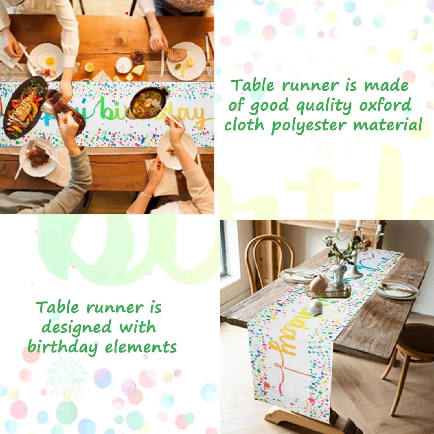 رانر رومیزی 35×180 سانتیمتر، رومیزی رنگارنگ جشن تولد، رومیزی یکبار مصرف مهمانی، ایدهآل برای لوازم جشن تولد و رویدادهای جشن، برای آقایان، بانوان و کودکان رانر رومیزی 35×180 سانتیمتر، رومیزی رنگارنگ جشن تولد، رومیزی یکبار مصرف مهمانی، ایدهآل برای لوازم جشن تولد و رویدادهای جشن، برای آقایان، بانوان و کودکان