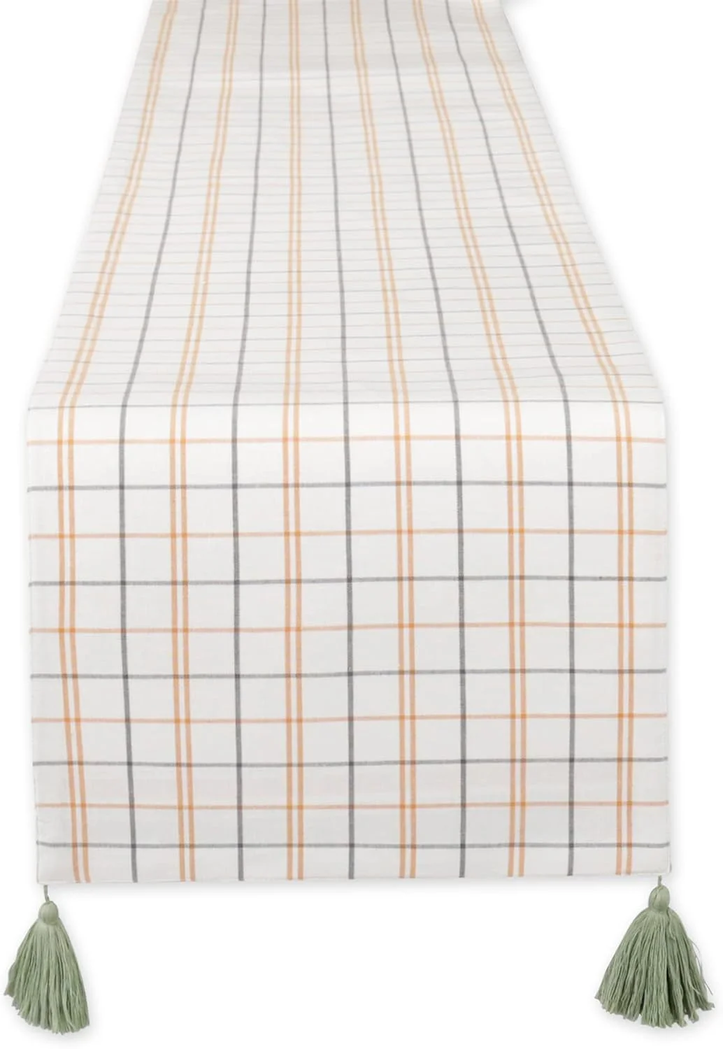 رانر رومیزی پنبه ای طرح چهارخانه پاییزی DII، مناسب پاییز/روز شکرگزاری، دو رو، 35x183 سانتی متر، طرح کدو تنبل