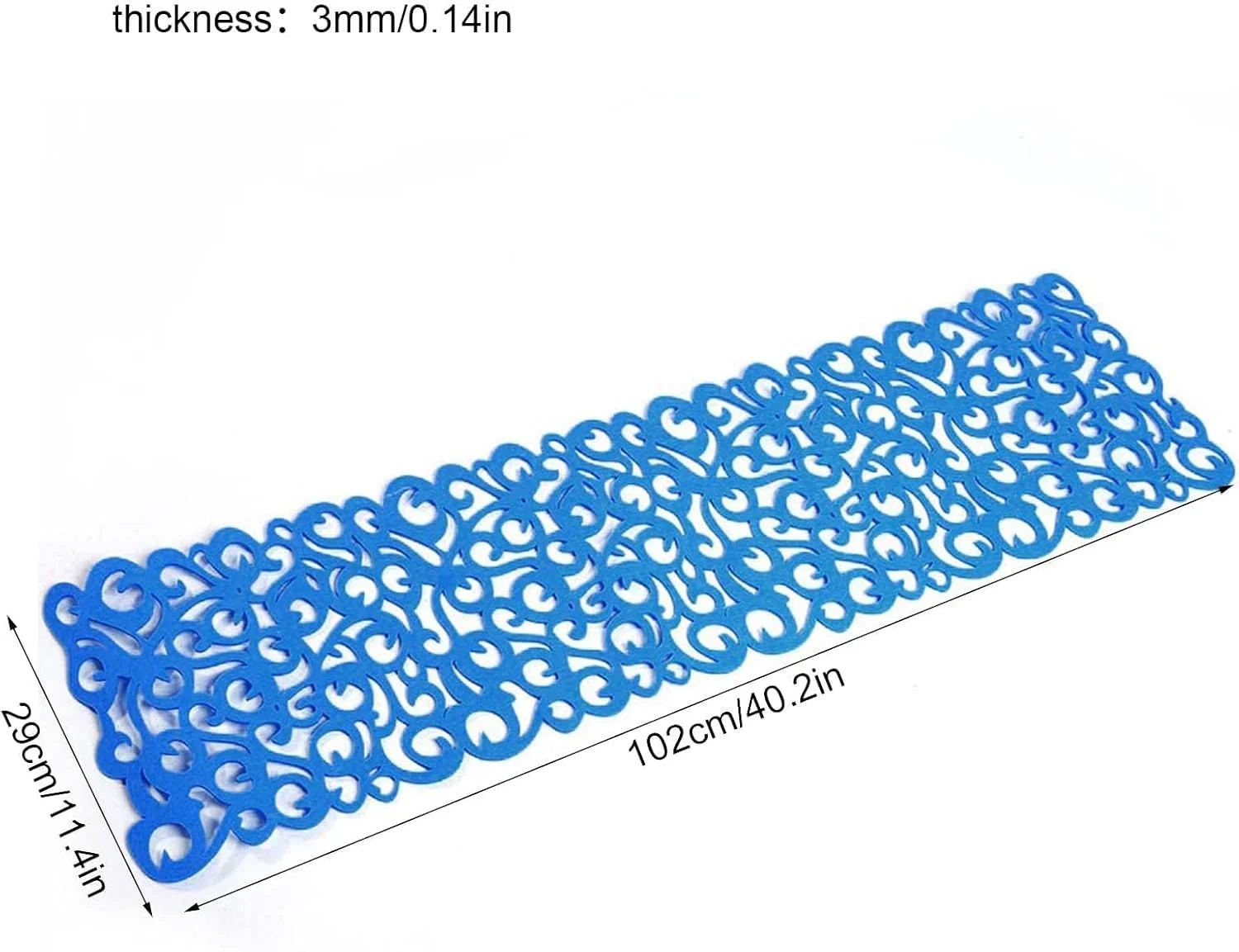 رانر رومیزی طرح گل توخالی، دکور میز قابل شستشو، تزئین اتاق، لوازم جانبی شیک میز، رومیزی زیبا برای خانه، قطعه مرکزی جذاب، چیدمان مدرن میز، آبی روشن (100x30 سانتی متر)