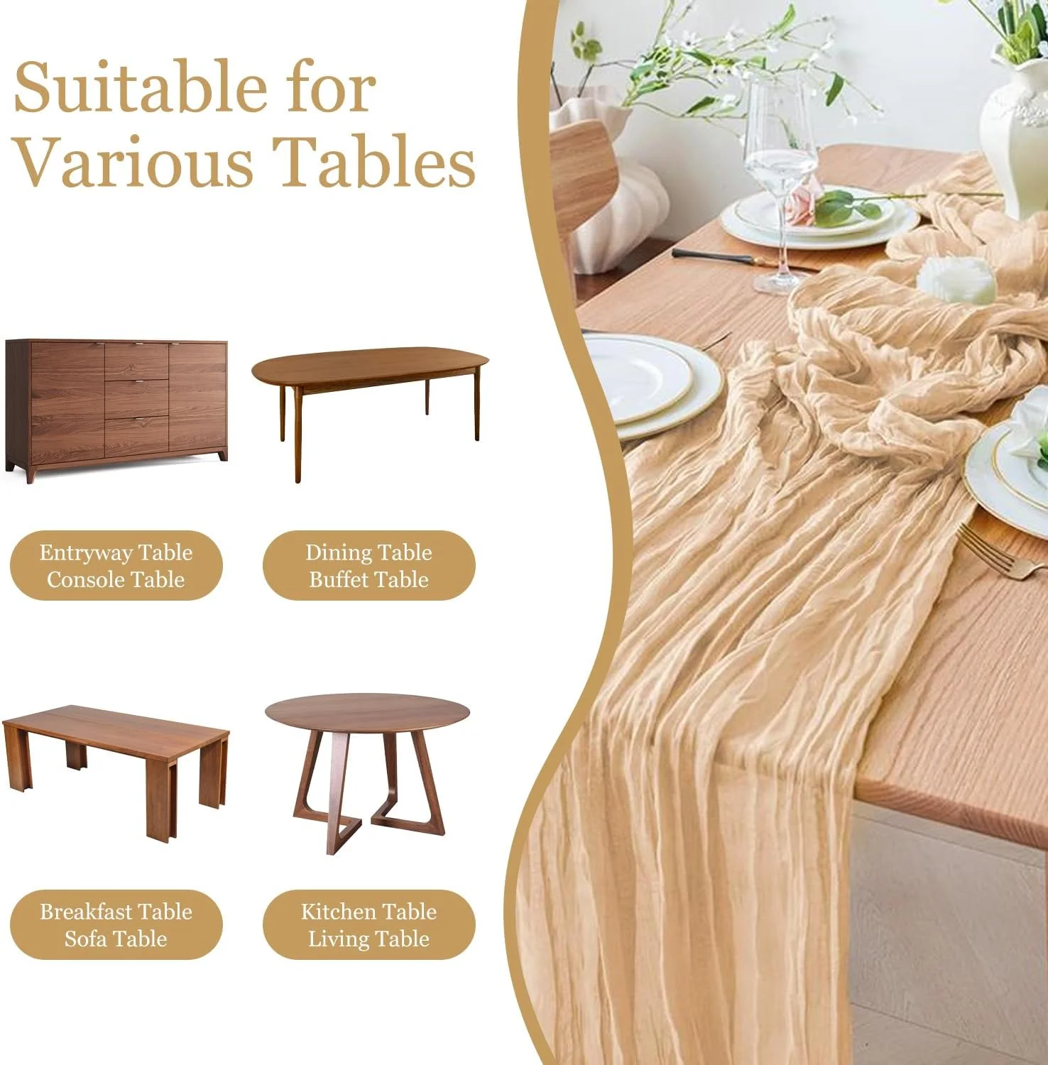 رانر میز پنبه ای، 90x300 سانتی متر، مناسب برای دکوراسیون عروسی بوهو، جشن نوزاد، جشن تولد، تزئین میز کیک رانر میز پنبه ای، 90x300 سانتی متر، مناسب برای دکوراسیون عروسی بوهو، جشن نوزاد، جشن تولد، تزئین میز کیک