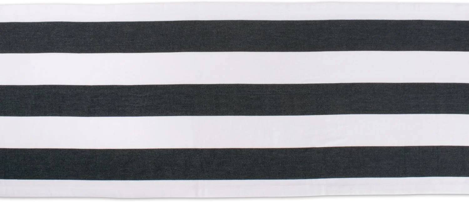 رانر رومیزی راه راه DII Cabana Dobby، سایز 18x108 اینچ، مشکی و سفید رانر رومیزی راه راه DII Cabana Dobby، سایز 18x108 اینچ، مشکی و سفید