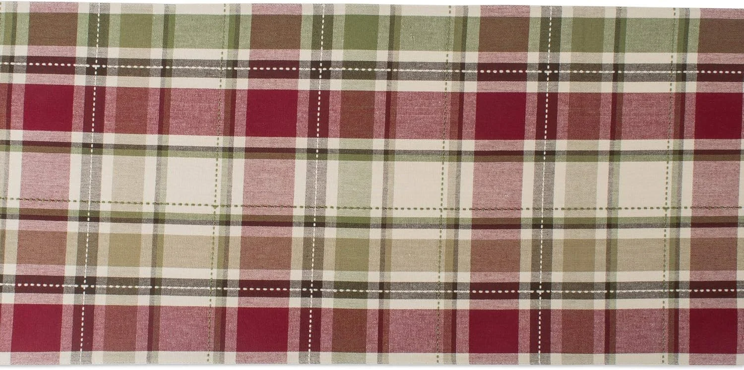 رانر رومیزی نخی DII مناسب برای عروسی، تولد، مهمانی شام، کریسمس، تعطیلات یا استفاده روزمره، 33x183 سانتی متر، طرح چهارخانه بافت دار، 1 عدد رانر رومیزی نخی DII مناسب برای عروسی، تولد، مهمانی شام، کریسمس، تعطیلات یا استفاده روزمره، 33x183 سانتی متر، طرح چهارخانه بافت دار، 1 عدد