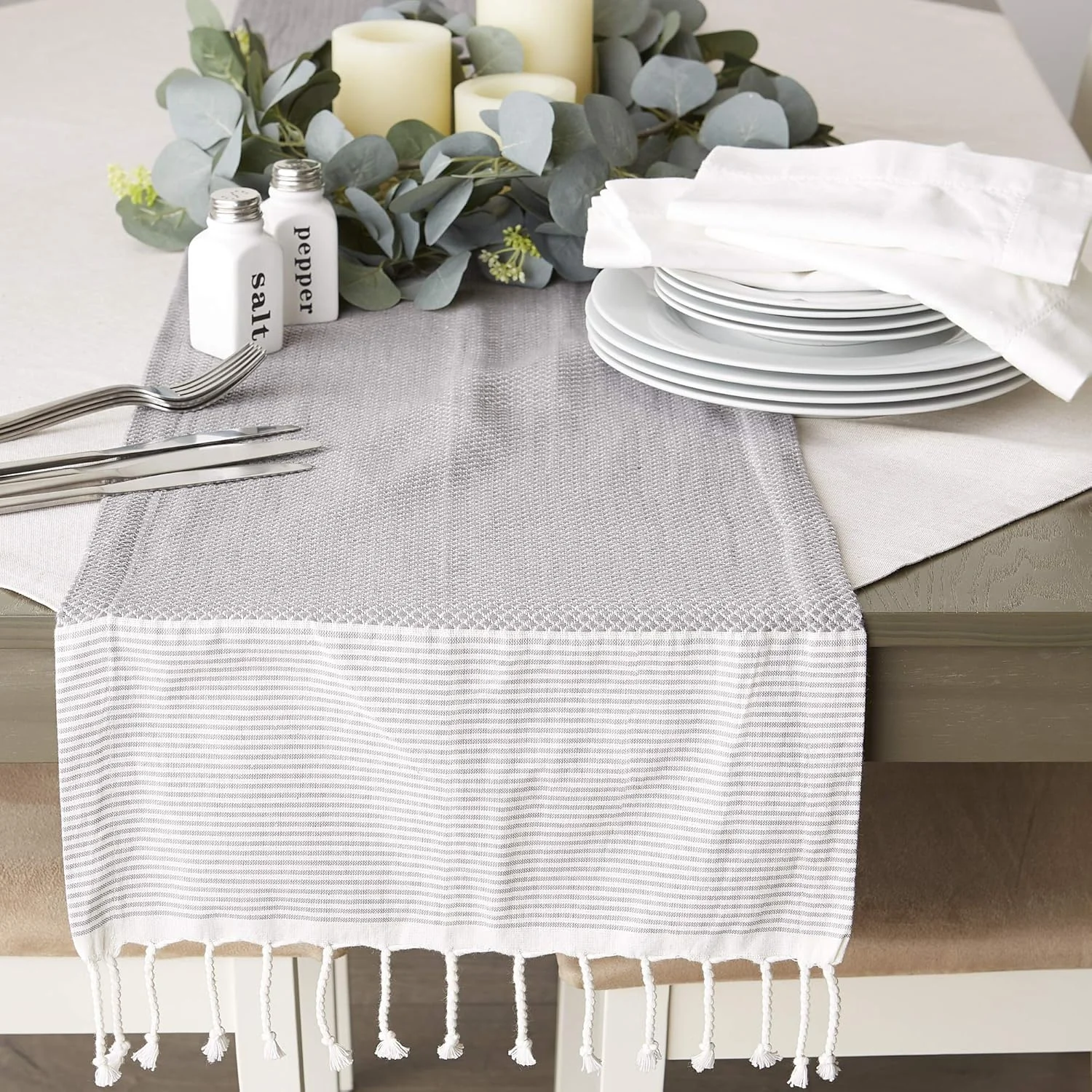 رانر رومیزی بافت دار DII، سایز 38x274 سانتی متر، خاکستری رانر رومیزی بافت دار DII، سایز 38x274 سانتی متر، خاکستری