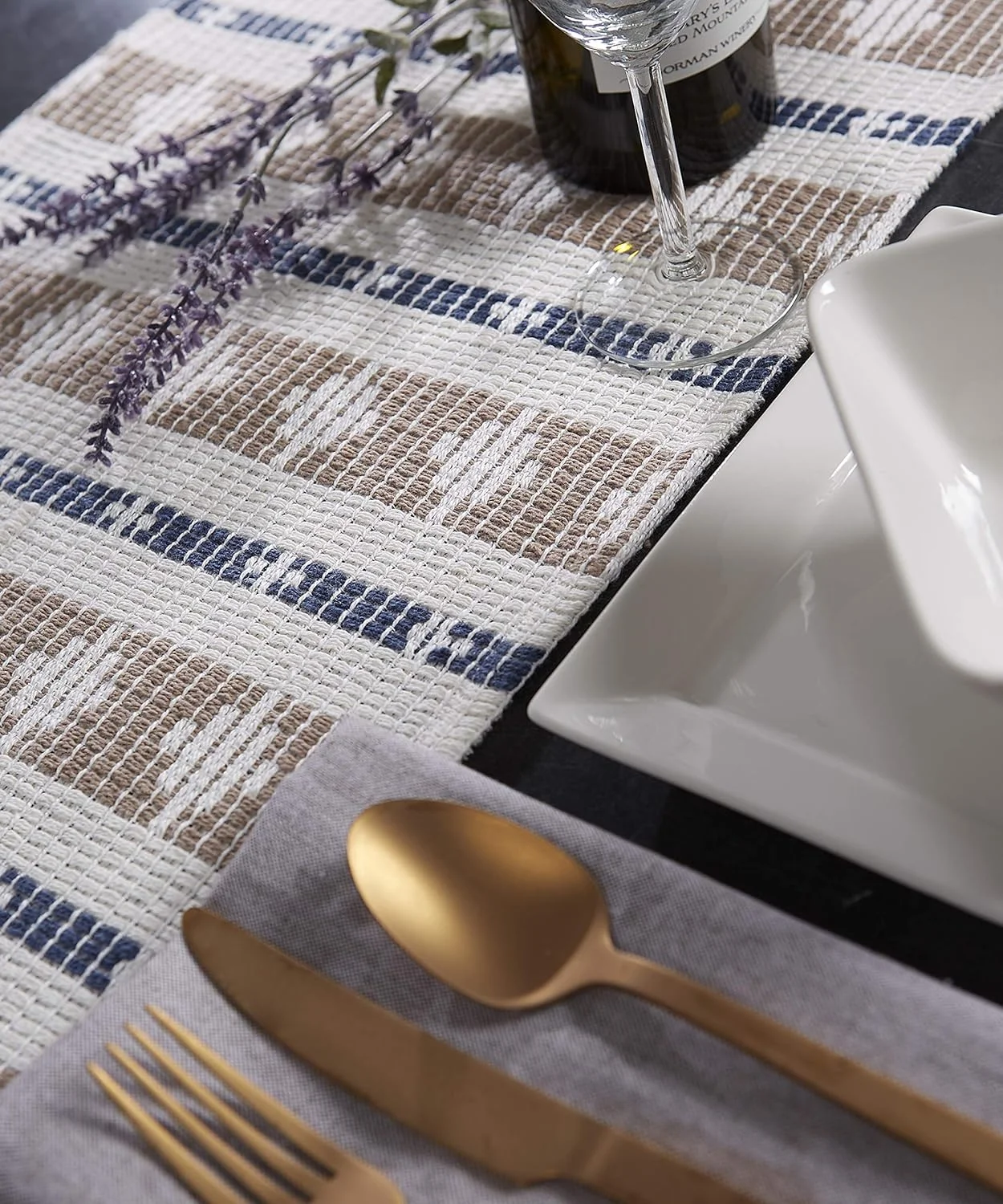 رانر رومیزی جنوب غربی DII CAMZ11284، آبی فرانسوی/سنگی