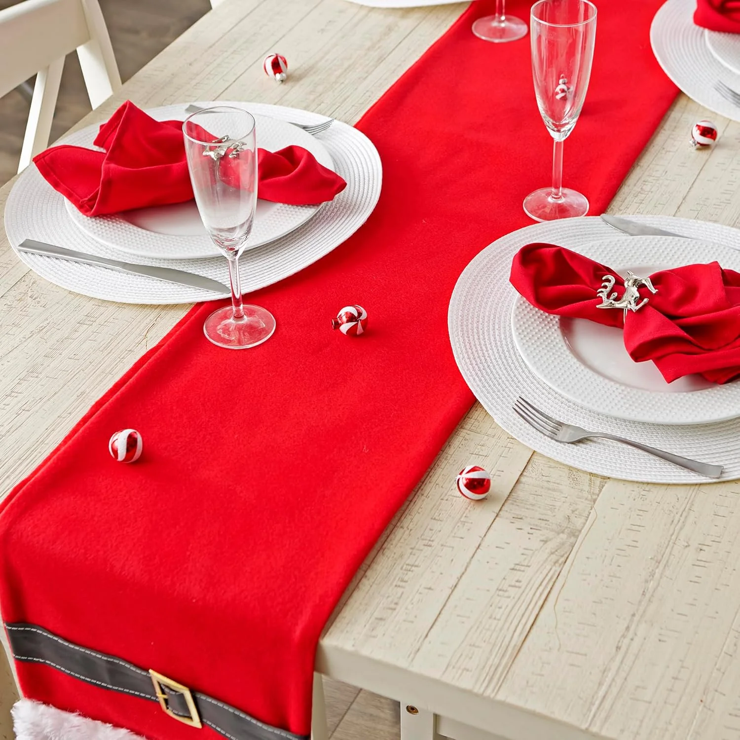 دکور میز کریسمس DII، تزئین میز فصل تعطیلات، رومیزی، 35x183 سانتی متر، کمربند بابانوئل قرمز دکور میز کریسمس DII، تزئین میز فصل تعطیلات، رومیزی، 35x183 سانتی متر، کمربند بابانوئل قرمز