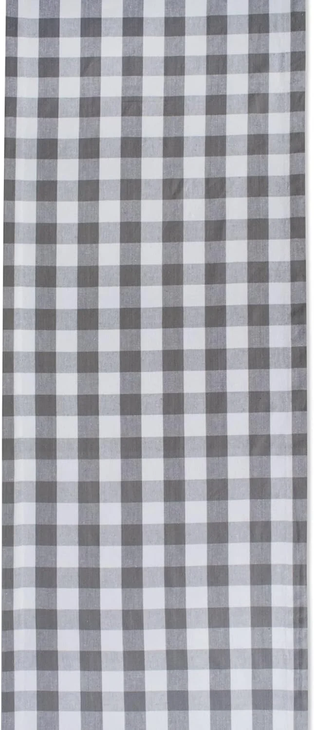 رانر رومیزی طرح شطرنجی DII، جنس 100% پنبه، قابل شستشو در ماشین لباسشویی، سایز 14x72، خاکستری رانر رومیزی طرح شطرنجی DII، جنس 100% پنبه، قابل شستشو در ماشین لباسشویی، سایز 14x72، خاکستری