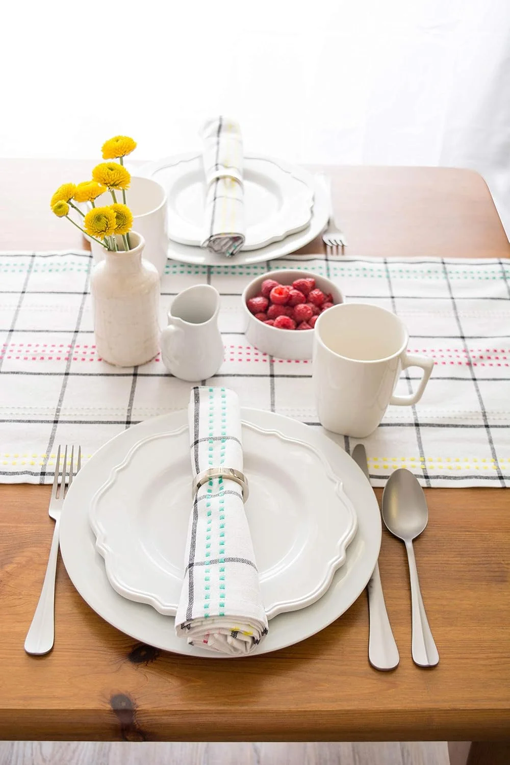 رانر رومیزی نخی چهارخانه رنگی DII (35x274 سانتی متر) رانر رومیزی نخی چهارخانه رنگی DII (35x274 سانتی متر)