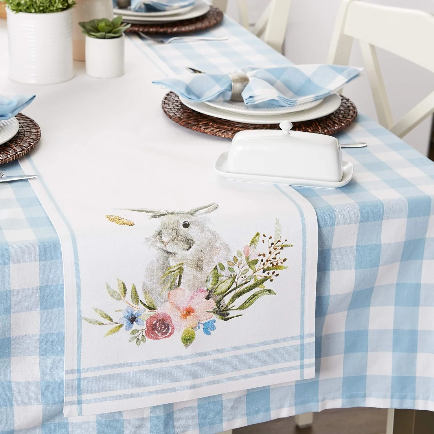 رانر رومیزی کلکسیون بهاره DII، طرح خرگوش باغ، 35x183 سانتی متر رانر رومیزی کلکسیون بهاره DII، طرح خرگوش باغ، 35x183 سانتی متر