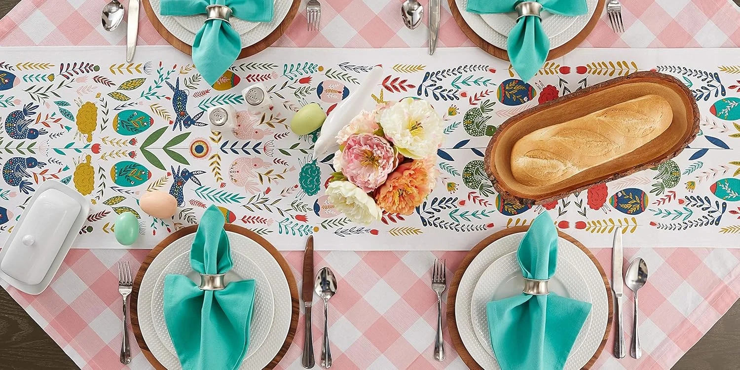 رانر رومیزی آشپزخانه DII، طرح Easter Folk، سایز 14x108 رانر رومیزی آشپزخانه DII، طرح Easter Folk، سایز 14x108