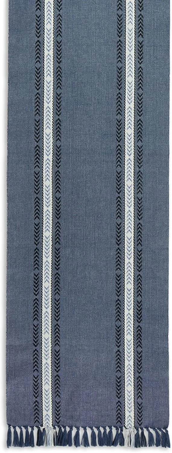 رانر رومیزی راه راه منگوله دار مجموعه DII Everyday، 35x274، آبی فرانسوی رانر رومیزی راه راه منگوله دار مجموعه DII Everyday، 35x274، آبی فرانسوی