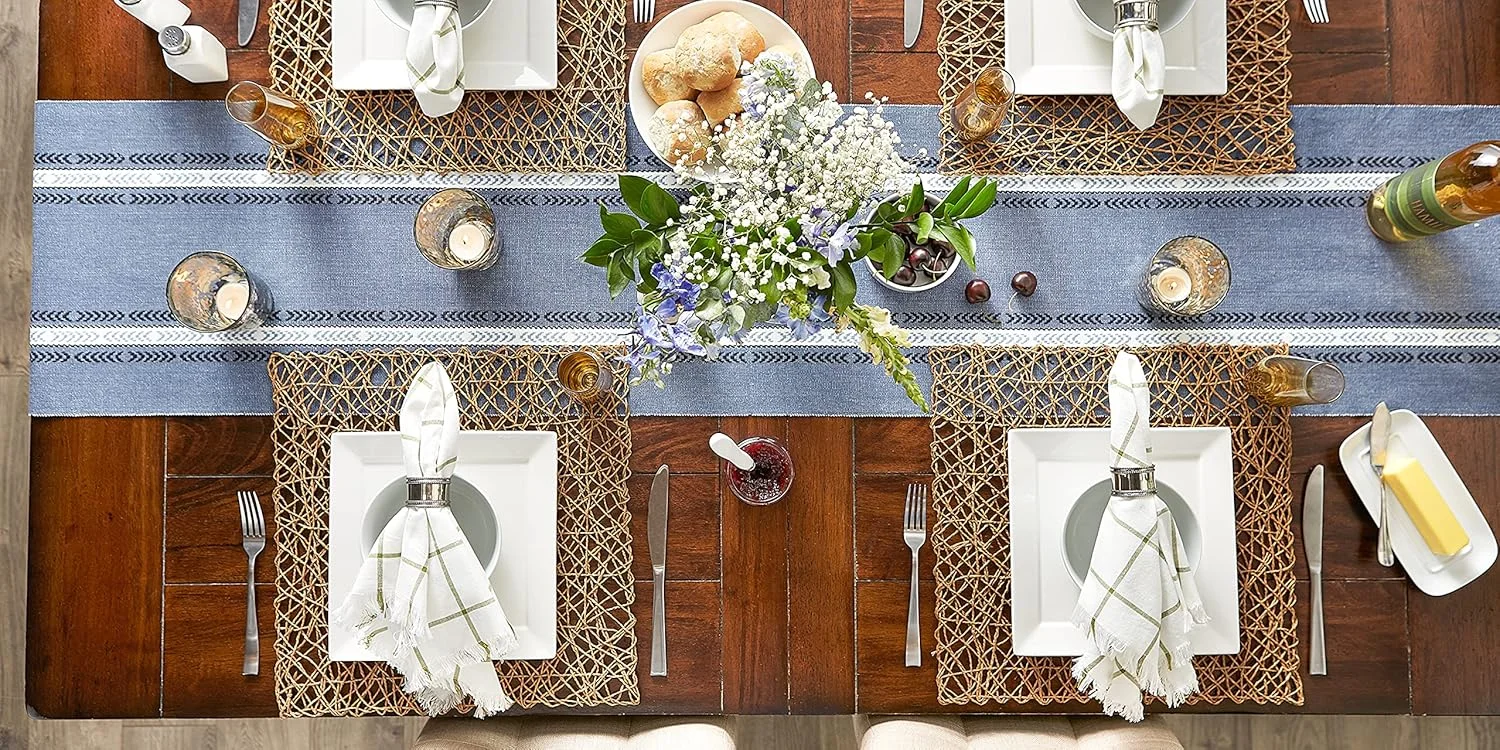 رانر رومیزی راه راه حاشیه دار مجموعه DII Everyday، 35x274، آبی فرانسوی رانر رومیزی راه راه حاشیه دار مجموعه DII Everyday، 35x274، آبی فرانسوی