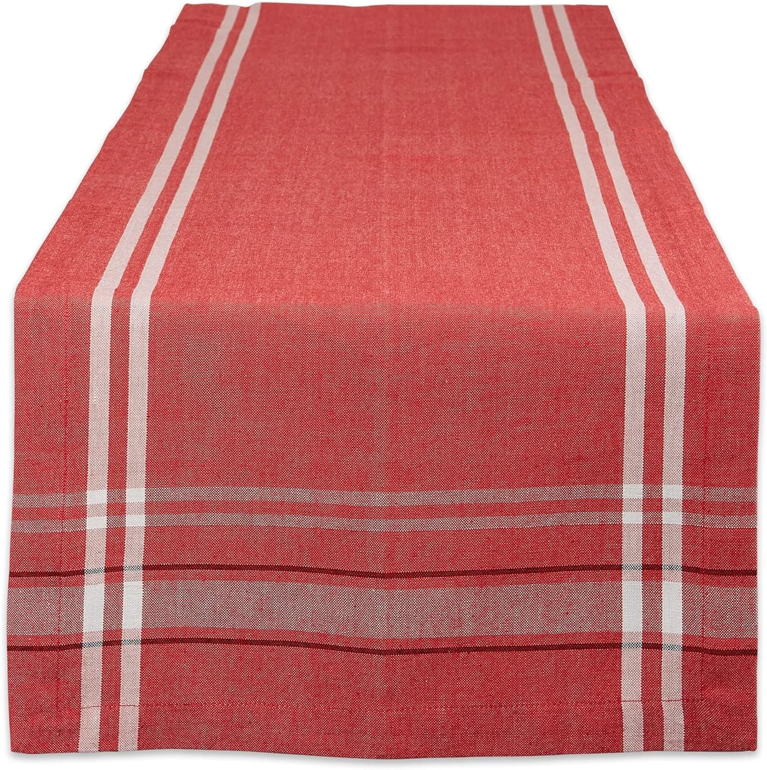 رانر رومیزی طرح راه راه فرانسوی DII، مناسب میز ناهارخوری، سبک روستایی، 35x274 سانتی متر، شامبری قرمز رانر رومیزی طرح راه راه فرانسوی DII، مناسب میز ناهارخوری، سبک روستایی، 35x274 سانتی متر، شامبری قرمز