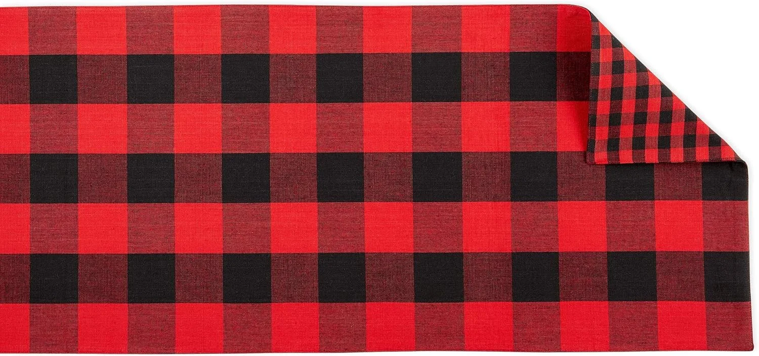 رانر رومیزی طرح شطرنجی DII، قرمز/مشکی، 35x183 سانتی متر رانر رومیزی طرح شطرنجی DII، قرمز/مشکی، 35x183 سانتی متر