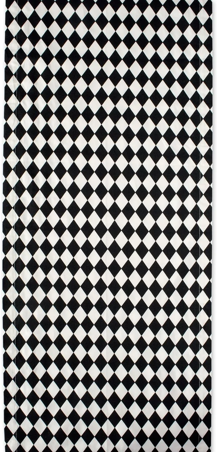 رانر رومیزی طرح هارlequin دی آی آی، مناسب هالووین، 35x183 سانتی متر، مشکی و کرم رانر رومیزی طرح هارlequin دی آی آی، مناسب هالووین، 35x183 سانتی متر، مشکی و کرم