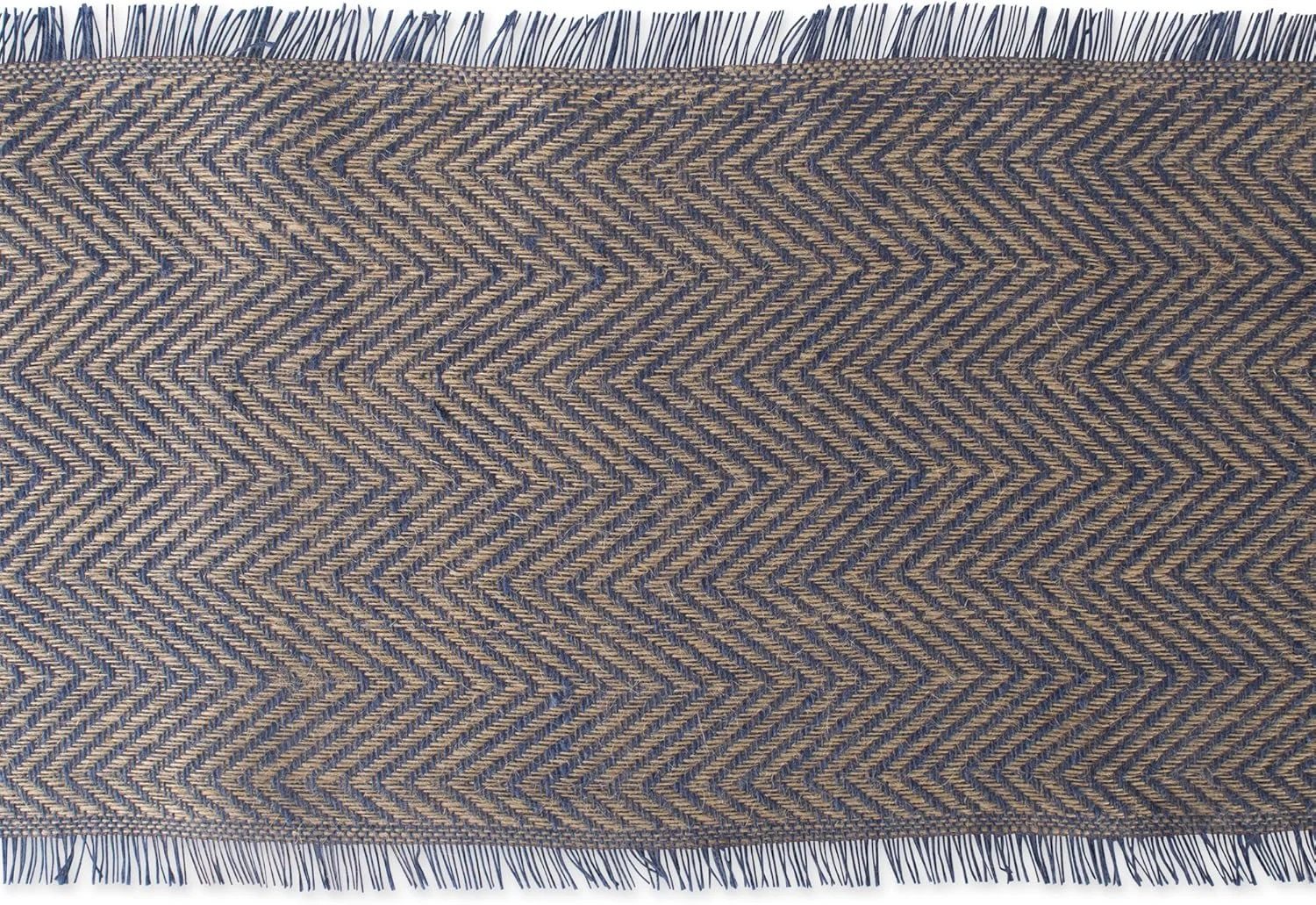 رانر رومیزی آشپزخانه DII، کنفی، طرح زیگزاگی آبی، 35x183 سانتی متر رانر رومیزی آشپزخانه DII، کنفی، طرح زیگزاگی آبی، 35x183 سانتی متر