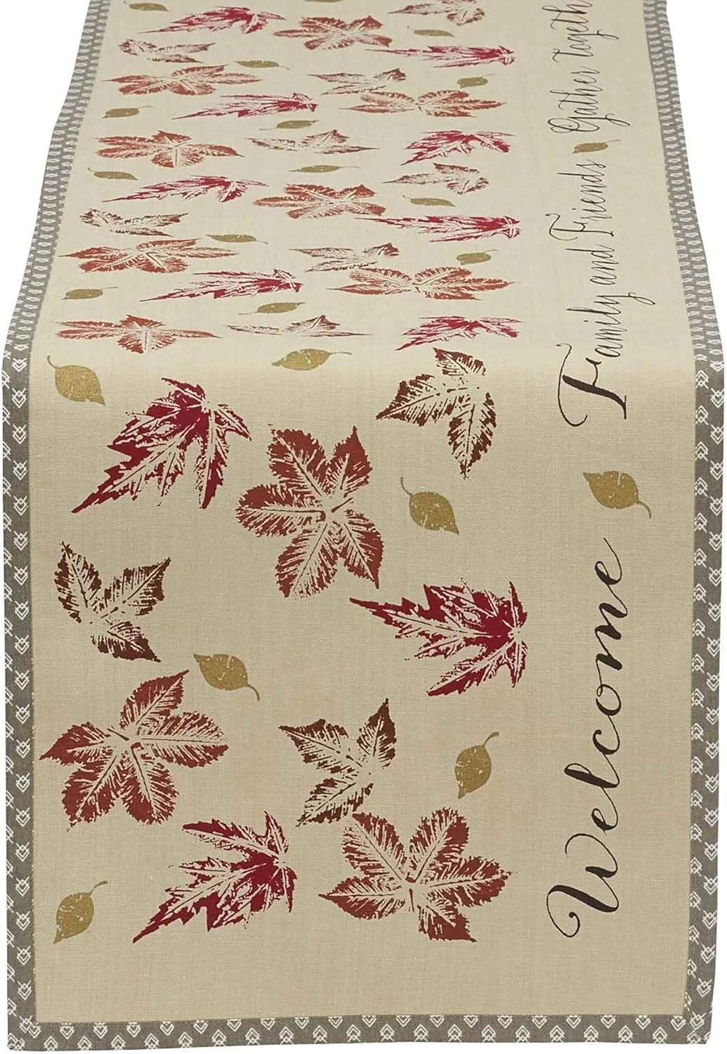 رانر رومیزی برگ های پاییزی DII، دکور میز پاییزی و مناسبتی، دو رو، 35x183 سانتی متر