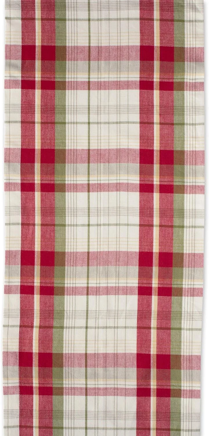 رانر رومیزی کتان طرح چهارخانه DII Orchard، 35x183 سانتی متر، طیف رنگی بژ/قرمز رانر رومیزی کتان طرح چهارخانه DII Orchard، 35x183 سانتی متر، طیف رنگی بژ/قرمز