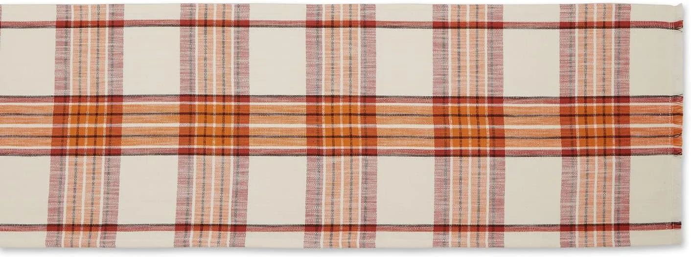 رانر رومیزی طرح چهارخانه ادویه کدو تنبل DII، سایز 14x108 رانر رومیزی طرح چهارخانه ادویه کدو تنبل DII، سایز 14x108