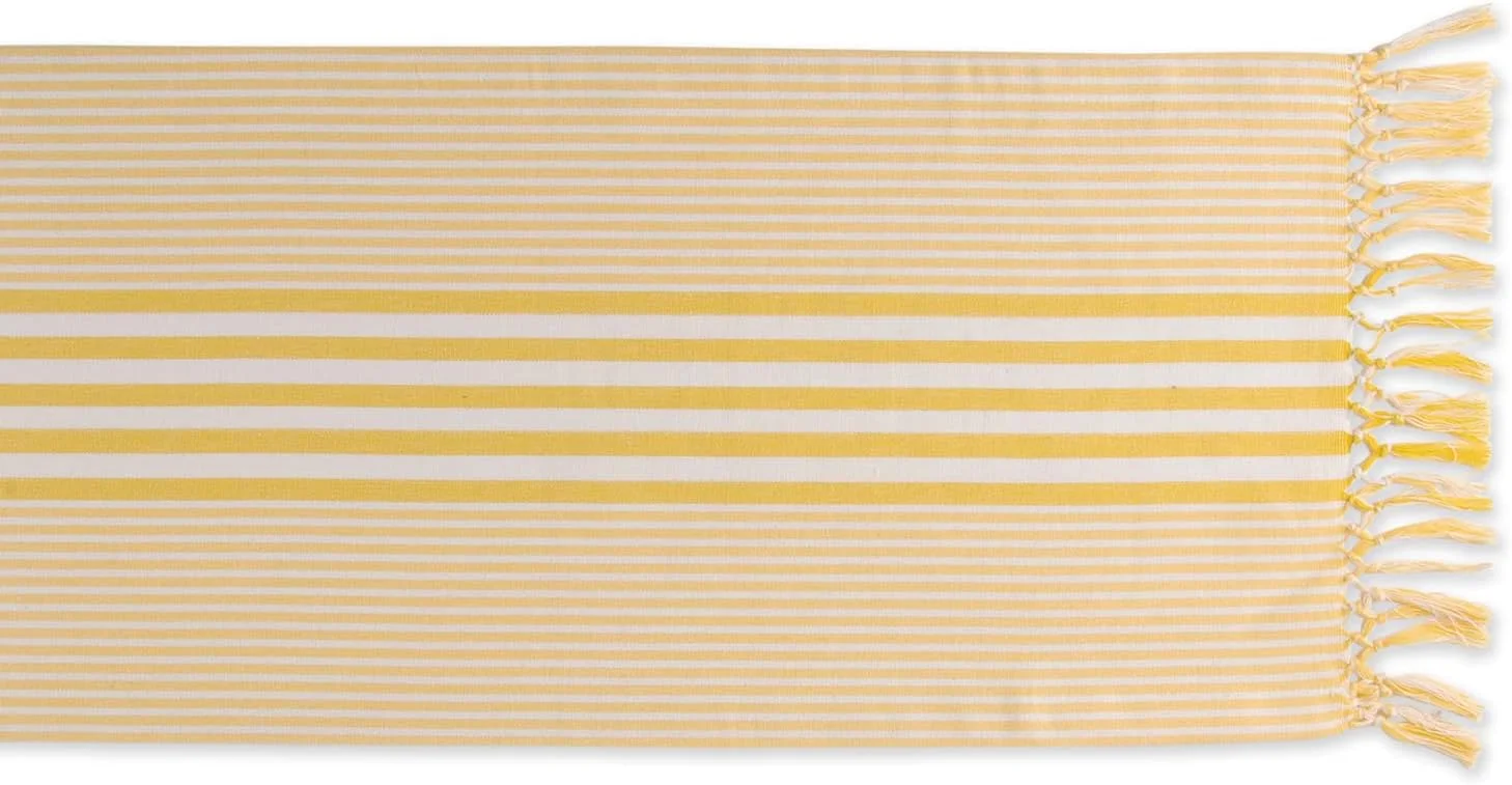 رانر رومیزی طرح راه راه DII، ۱۴x۷۲، زرد تیره