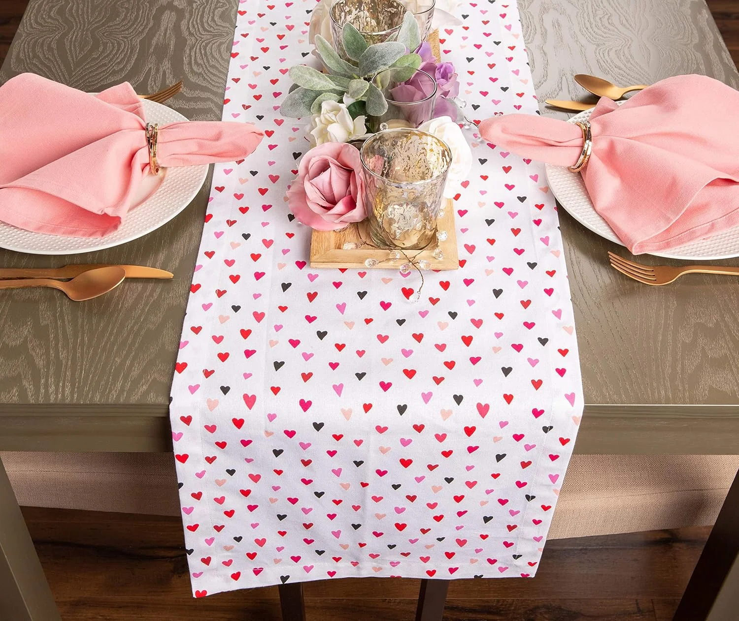 رانر رومیزی طرح قلب DII، سایز 14x72