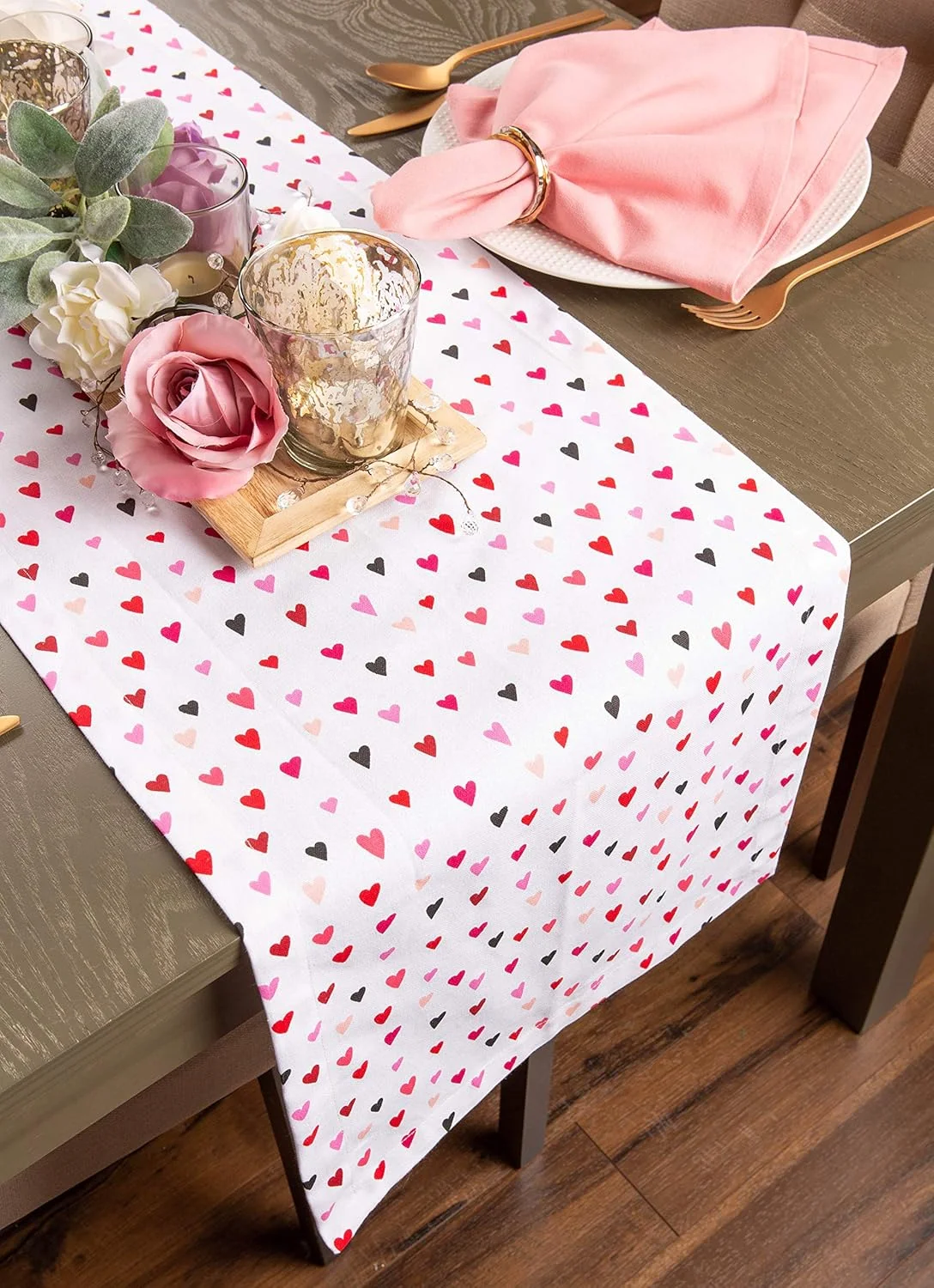 رانر رومیزی طرح قلب DII، سایز 14x72