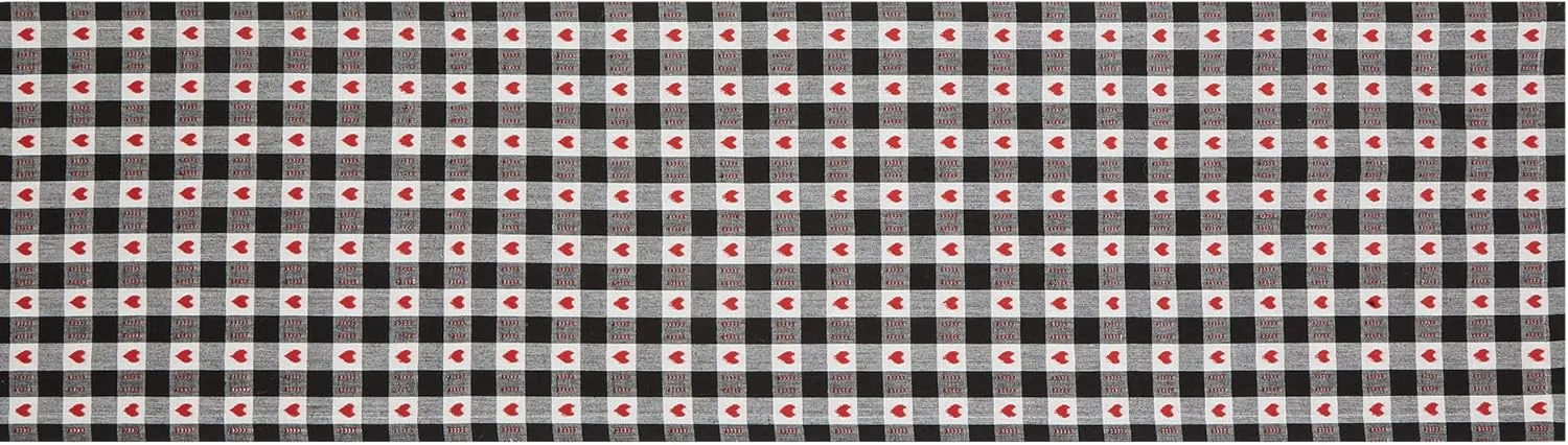 رانر رومیزی روز ولنتاین DII، طرح چهارخانه قلبی، 35x183 سانتی متر رانر رومیزی روز ولنتاین DII، طرح چهارخانه قلبی، 35x183 سانتی متر