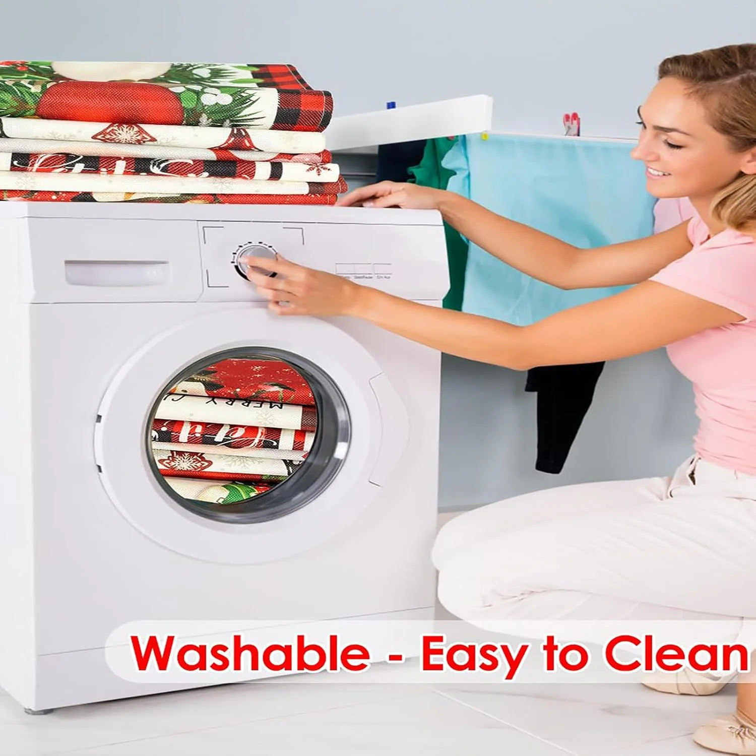 رانر رومیزی کریسمس، رانر رومیزی طرح درخت کریسمس، رومیزی بوفالو مناسب میز ناهارخوری برای دکوراسیون فصلی زمستانی جشن تعطیلات کریسمس، مناسب مهمانی، عروسی، طول 180 سانتی متر، 2 عدد