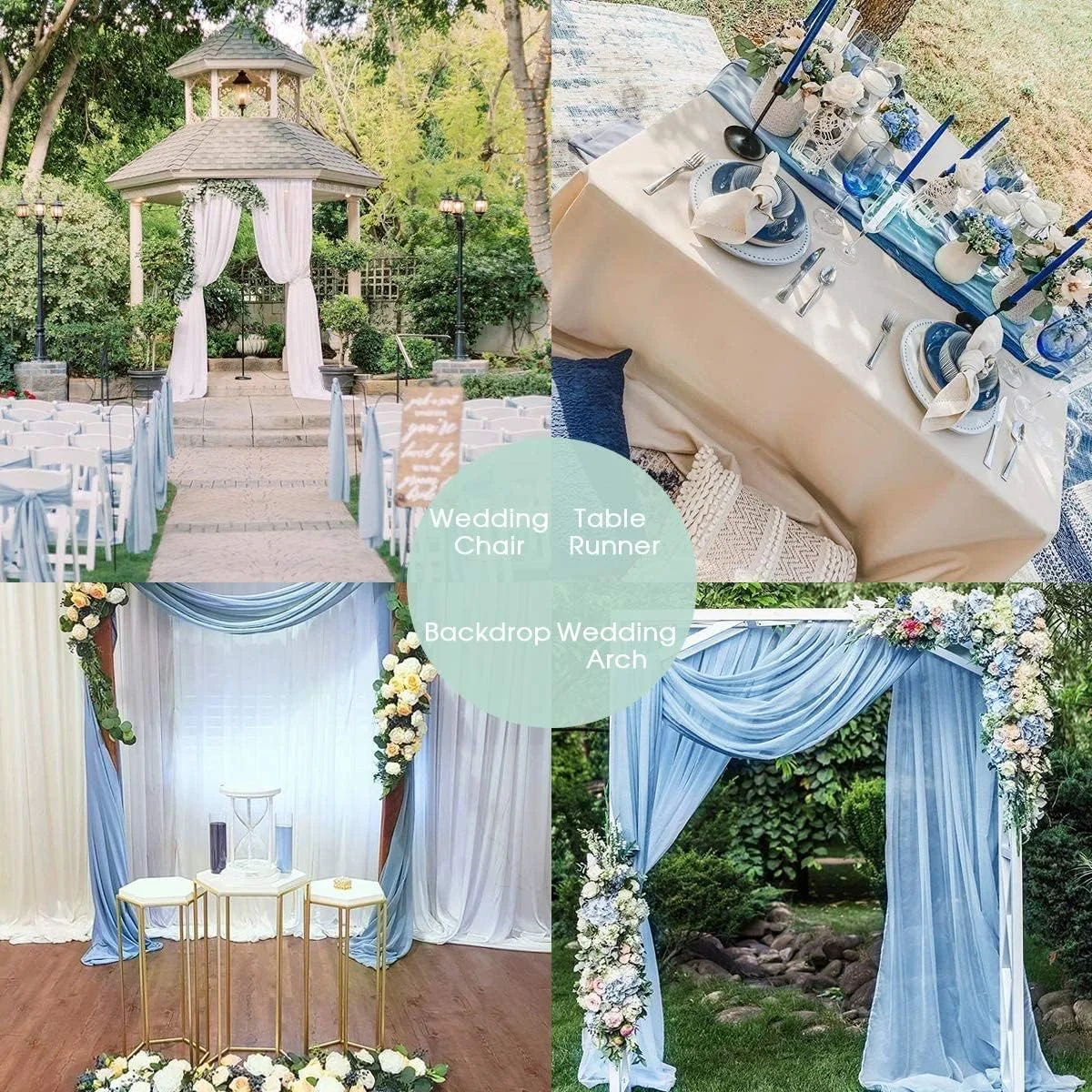 رانر رومیزی شیفون آبی آسمانی ELECDON، رانر رومیزی شیفون توری برای دکوراسیون رمانتیک عروسی، جشن تولد و مهمانی روستایی، سایز 73x304 سانتی متر رانر رومیزی شیفون آبی آسمانی ELECDON، رانر رومیزی شیفون توری برای دکوراسیون رمانتیک عروسی، جشن تولد و مهمانی روستایی، سایز 73x304 سانتی متر