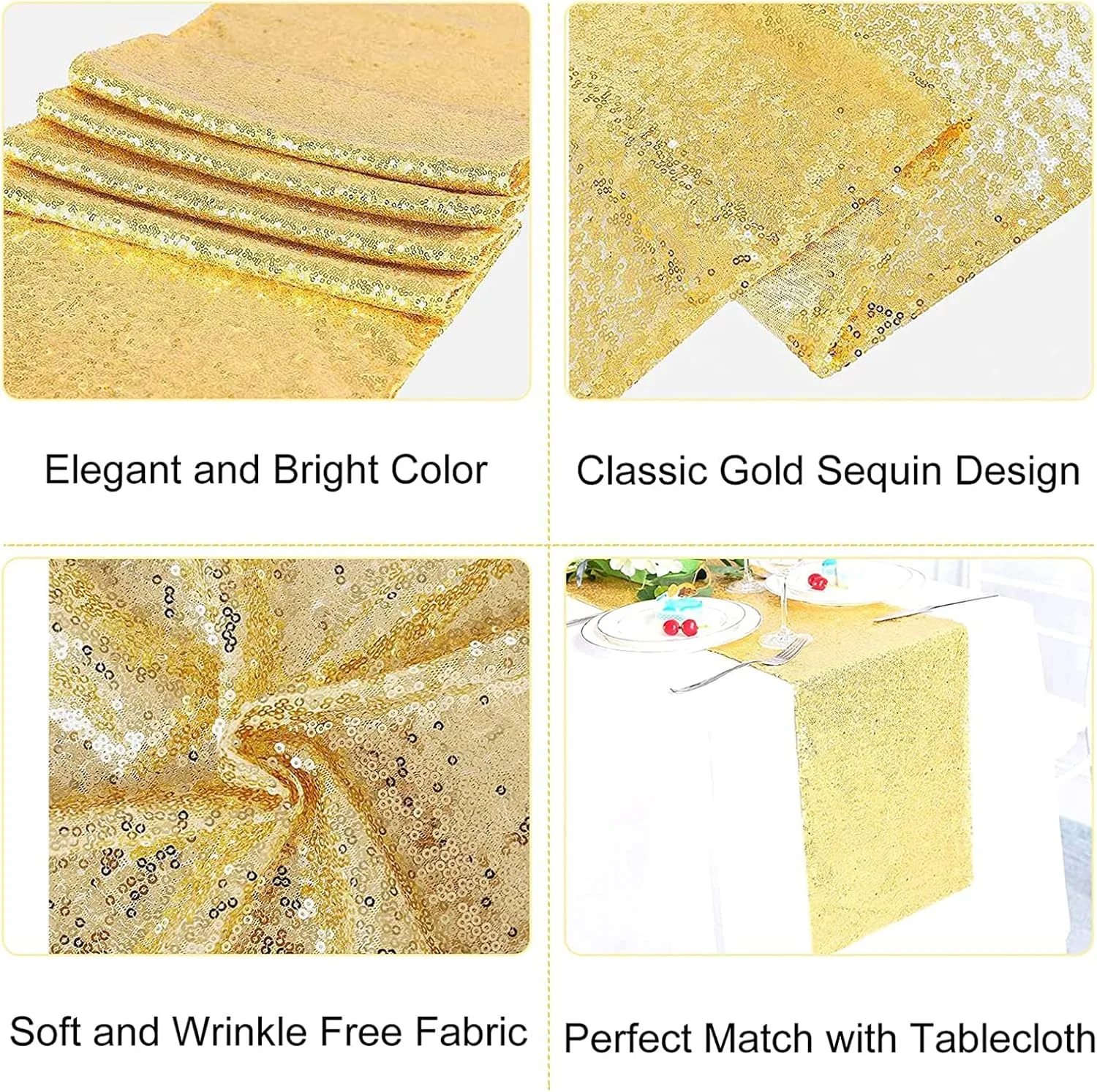 ست رومیزی مشکی ELECDON با رانر پولکی طلایی، تزئینات مهمانی مشکی و طلایی، روکش میز مستطیلی پلاستیکی برای مهمانی ها، رانر های طلایی، برای جشن فارغ التحصیلی، سالگرد تولد ست رومیزی مشکی ELECDON با رانر پولکی طلایی، تزئینات مهمانی مشکی و طلایی، روکش میز مستطیلی پلاستیکی برای مهمانی ها، رانر های طلایی، برای جشن فارغ التحصیلی، سالگرد تولد
