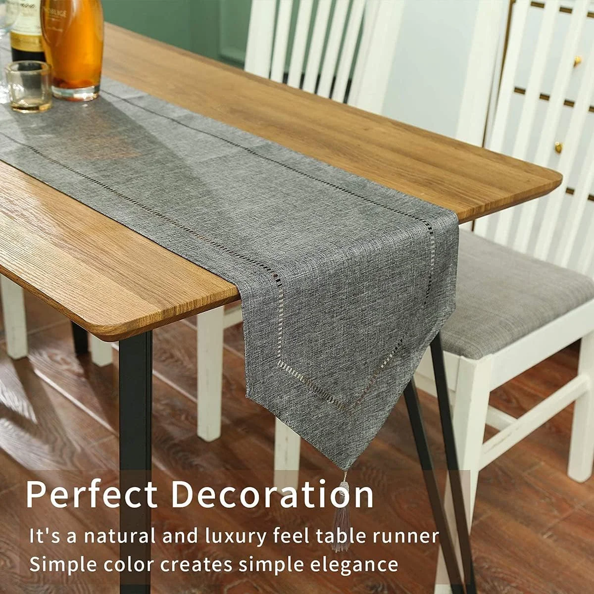 رانر رومیزی تزئینی کتان KASTWAVE با منگوله، مجموعه رومیزی 35x182 سانتی متر، مناسب برای استفاده روزمره، مهمانی عروسی، دکوراسیون منزل (35x182 سانتی متر، خاکستری) رانر رومیزی تزئینی کتان KASTWAVE با منگوله، مجموعه رومیزی 35x182 سانتی متر، مناسب برای استفاده روزمره، مهمانی عروسی، دکوراسیون منزل (35x182 سانتی متر، خاکستری)