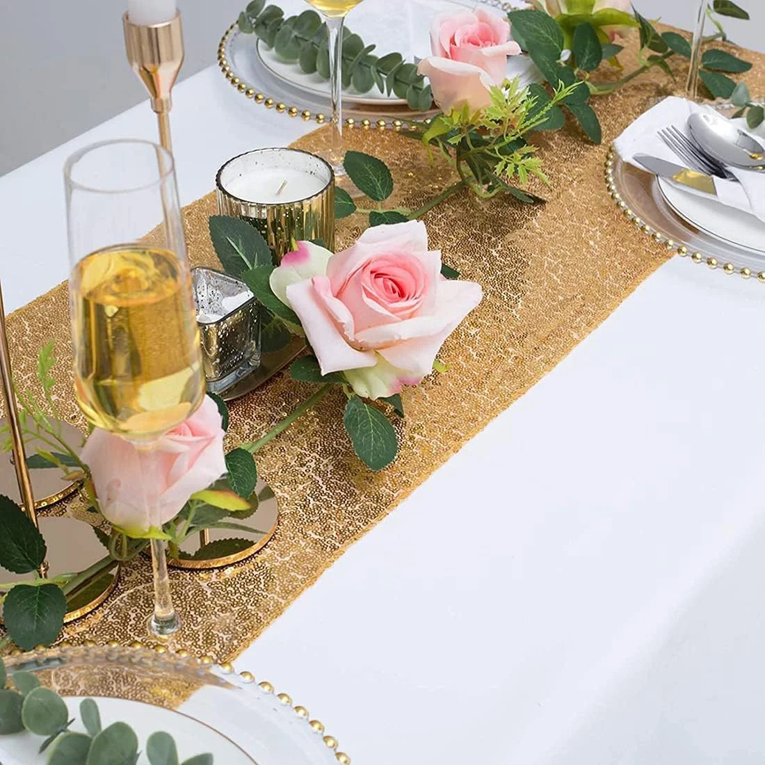 رانر رومیزی پولکی KASTWAVE، 30 در 274 سانتی متر، مناسب برای میز ناهارخوری براق، جشن تولد، عروسی، نامزدی، جشن نوزاد، جشن مجردی، جشن تعطیلات، لوازم تزئینی مهمانی (طلایی) رانر رومیزی پولکی KASTWAVE، 30 در 274 سانتی متر، مناسب برای میز ناهارخوری براق، جشن تولد، عروسی، نامزدی، جشن نوزاد، جشن مجردی، جشن تعطیلات، لوازم تزئینی مهمانی (طلایی)